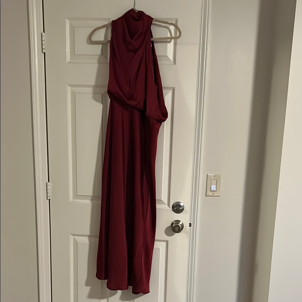 Petal & Pup Red Halter Midi Gown